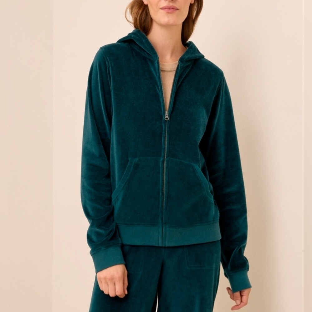 Pact Organic Celestial Cotton Velour Zip Hoodie